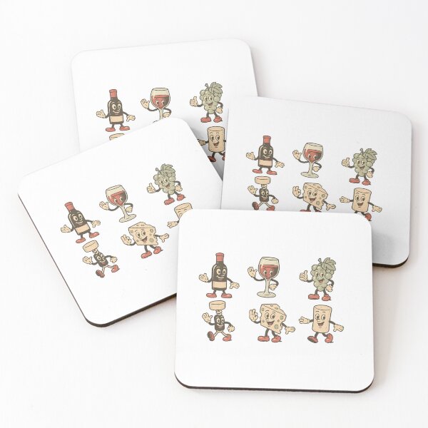 Item preview, Animated illustration wine-themed vintage mascots set on transparent background, AI generated designed and sold by dvoevnore.