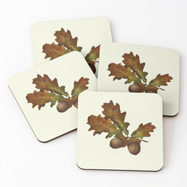Item preview, Oak Leaf Botanical Art - Quercus Acorn Print designed and sold by Fiurdelin.