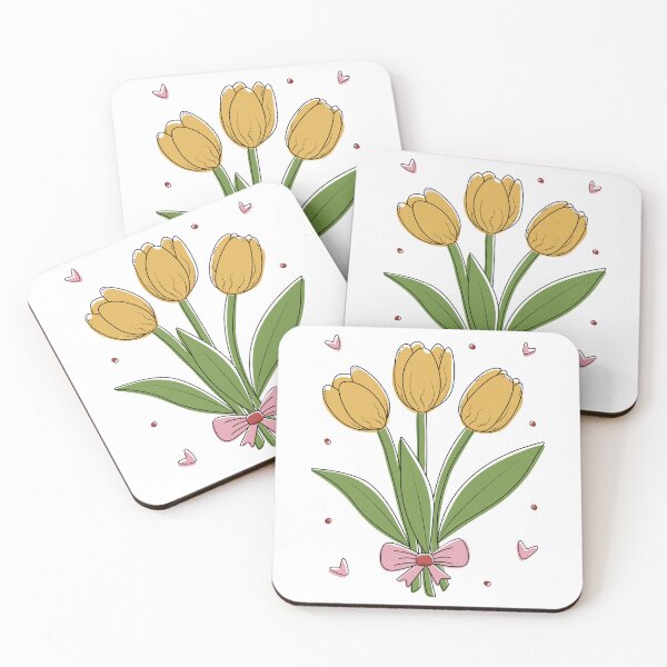 Artikelvorschau, Drei gelbe Tulpen mit Kontur entworfen und verkauft von OM-lova.