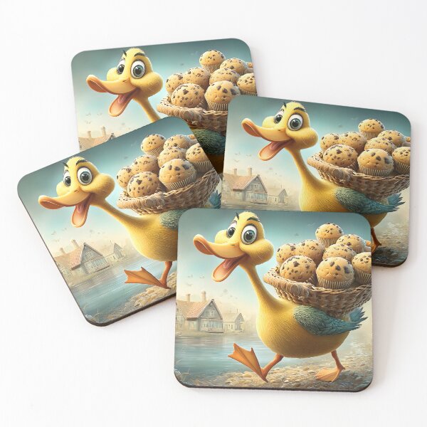 Item preview, Joyful Duck Delivering Muffins by the Riverbank designed and sold by Artessie.