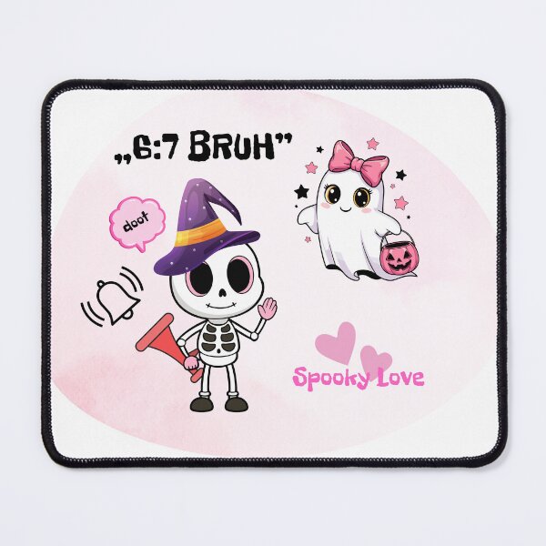Item preview, 6:7 BRUH – Spooky Love | Kawaii Skeleton and Ghost Halloween Design designed and sold by MyGreenTree.