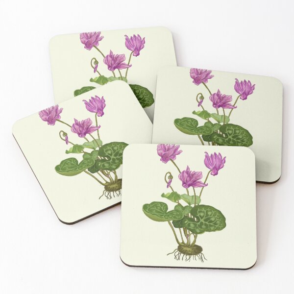 Item preview, Cyclamen Flower Botanical Art - Houseplant Print designed and sold by Fiurdelin.