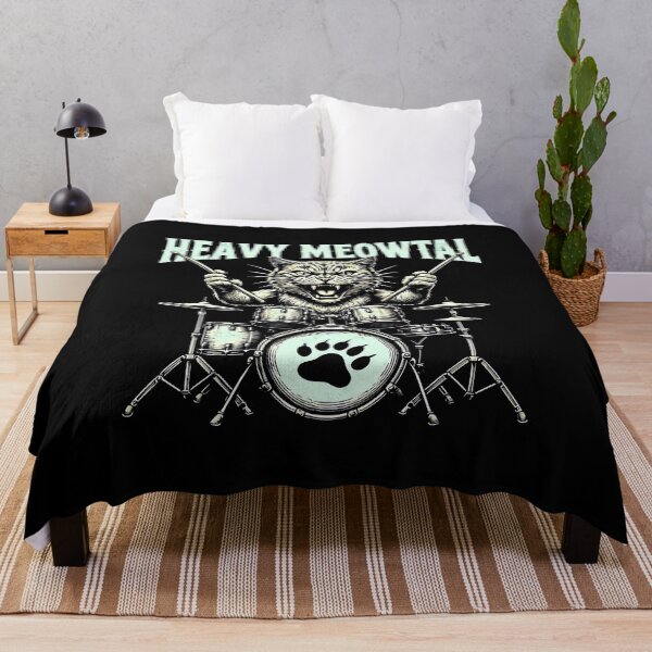 Item preview, Heavy Meowtal – Rockin’ Cat Drummer Design designed and sold by laiwole.