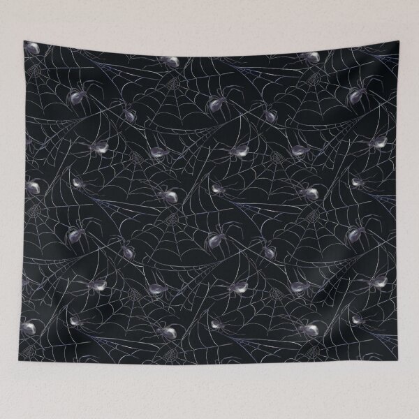 Item preview, Spiders on Cobweb seamless pattern. Watercolor painted Halloween Spider net designed and sold by BartolArt.