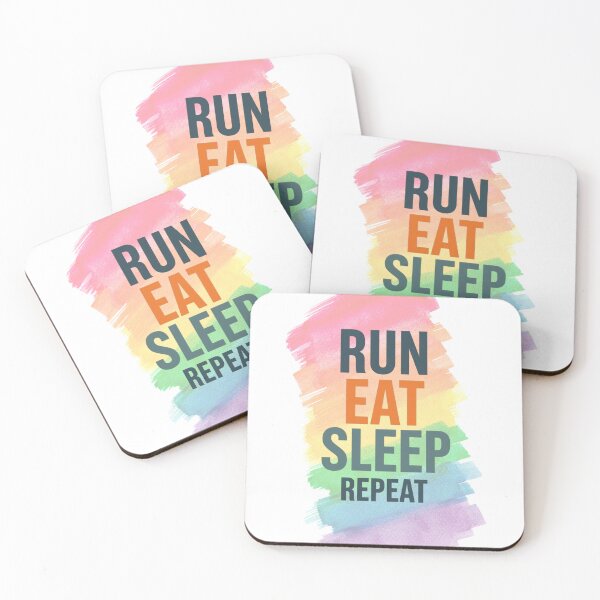 Item preview, Run Eat Sleep Repeat – Motivational Rainbow Design designed and sold by Kavya Art.