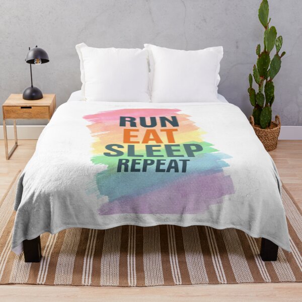 Item preview, Run Eat Sleep Repeat – Motivational Rainbow Design designed and sold by Kavya Art.