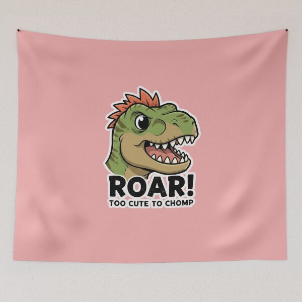 Item preview, ROAR Too Cute To Chomp Fierce But Adorable Dinosaur T Rex Head Cartoon Funny Dino Gift designed and sold by bvdesignart.