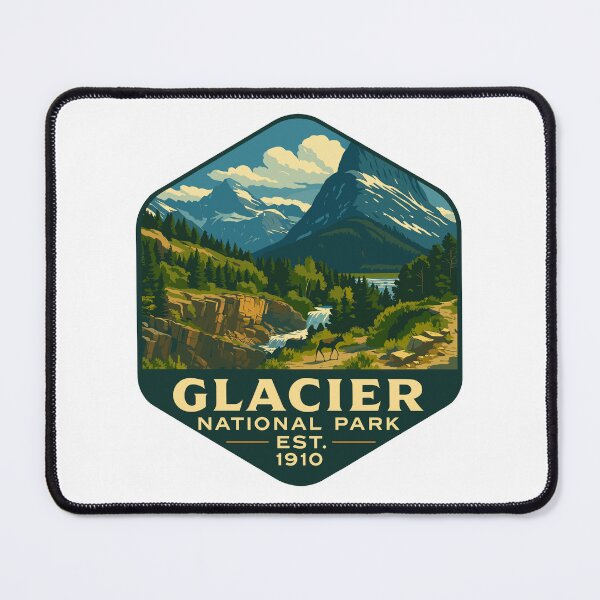Item preview, Glacier National Park Retro Mountain Landscape Sticker designed and sold by Ismeal Von.
