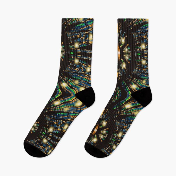 Item preview, Radiant Rainbow Wave Mandala: Symmetrical Neon Glow Abstract Pattern designed and sold by Vikiink.