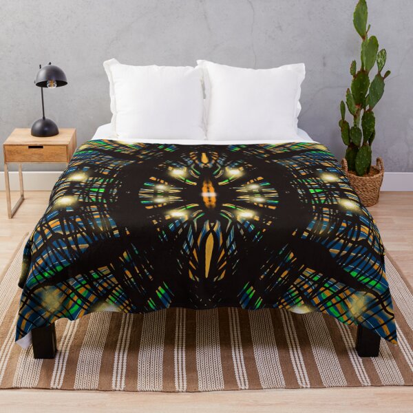 Item preview, Radiant Rainbow Wave Mandala: Symmetrical Neon Glow Abstract Pattern designed and sold by Vikiink.
