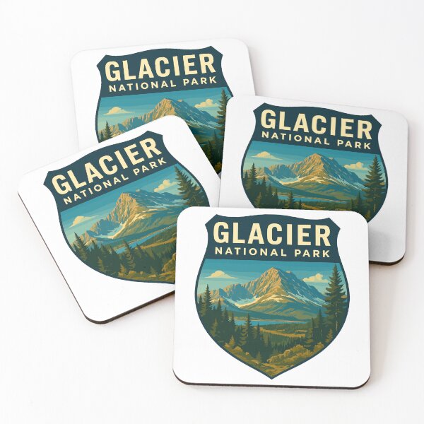 Item preview, Glacier National Park Retro Mountain Landscape Sticker designed and sold by Ismeal Von.