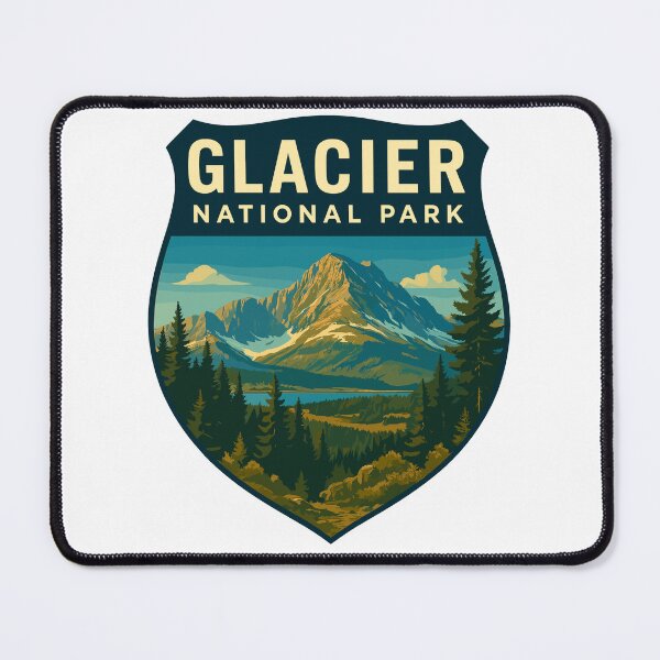 Item preview, Glacier National Park Retro Mountain Landscape Sticker designed and sold by Ismeal Von.