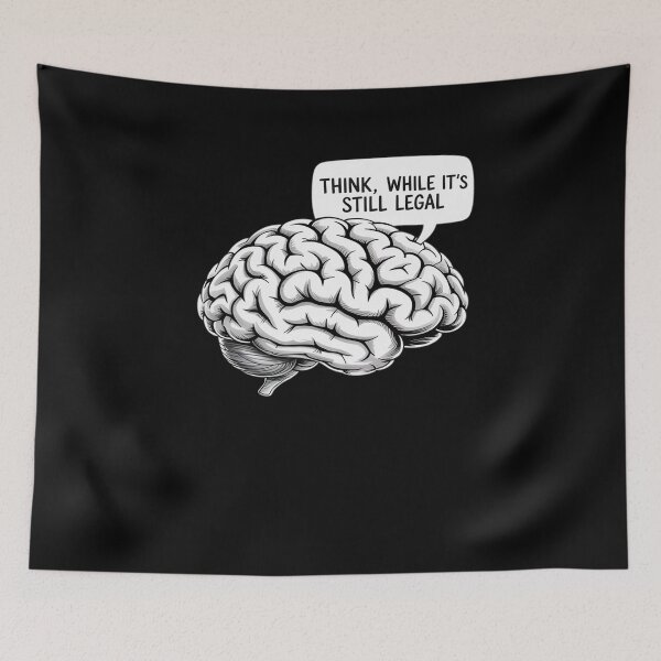 Item preview, Think, While It's Still Legal Free Speech & Thinking Brain designed and sold by HaileyRobel.