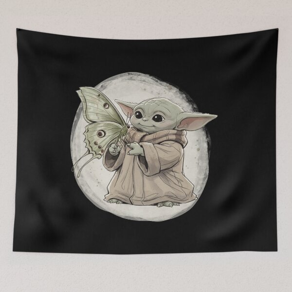 Item preview, YODA WITH SPANISH MOON MOTH (GRAELLSIA ISABELAE) designed and sold by LIS AND MELIVERSO.