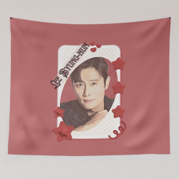 Item preview, Lee Byung-hun (이병헌) Korean Actor Kdrama Card Red Aesthetic Collage Design designed and sold by AJUNICE STUDIO.
