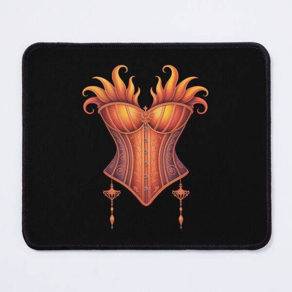 Item preview, Showgirl Costume Illusion Orange Corset Feather designed and sold by MinaReinger.