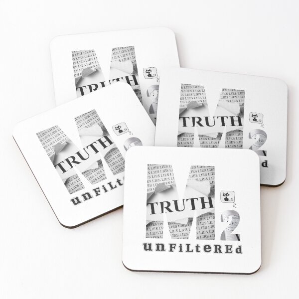 Item preview, Black & White “Truth and Lies – M2 Unfiltered” Illustrative Design designed and sold by ShadeScapeArt.
