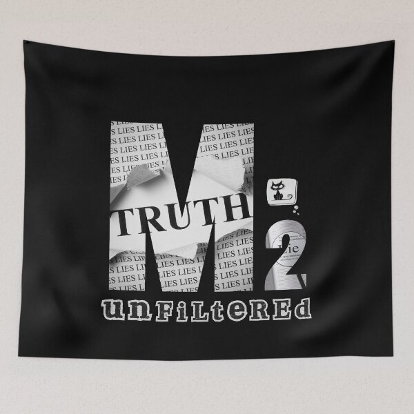 Item preview, Black & White “Truth and Lies – M2 Unfiltered” Illustrative Design designed and sold by ShadeScapeArt.