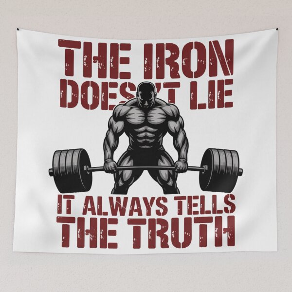 Item preview, The Iron Doesn’t Lie – Hardcore Gym Motivation Design designed and sold by CrunchyGoats.