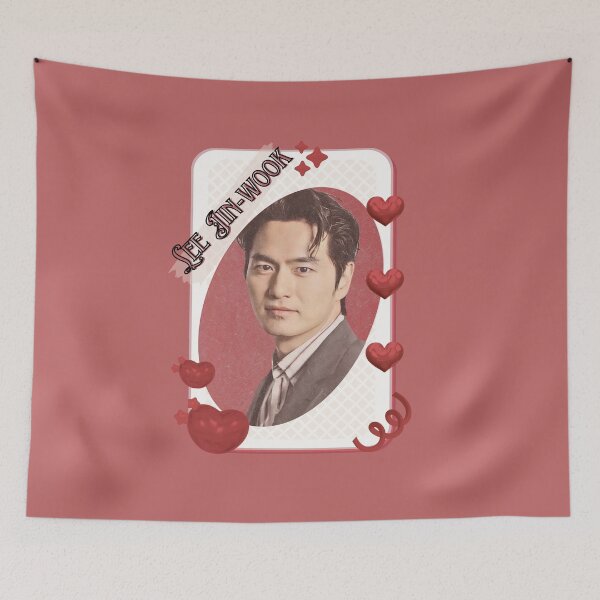 Item preview, Lee Jin-wook (이진욱) Korean Actor Kdrama Card Red Aesthetic Collage Design designed and sold by AJUNICE STUDIO.
