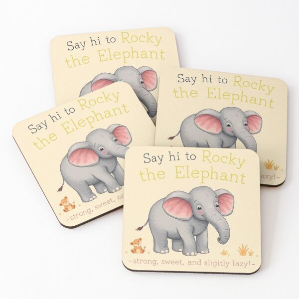 Item preview, Say hi to Rocky the Elephant – strong, sweet, and slightly lazy designed and sold by SSMC DREAM DESIGN.