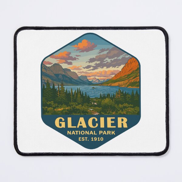 Item preview, Glacier National Park Retro Mountain Landscape Sticker designed and sold by Ismeal Von.