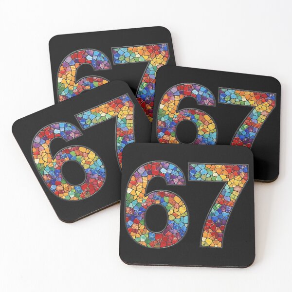 Item preview, Stained Glass Mosaic Six Seven Meme 67 designed and sold by MintaApparel.