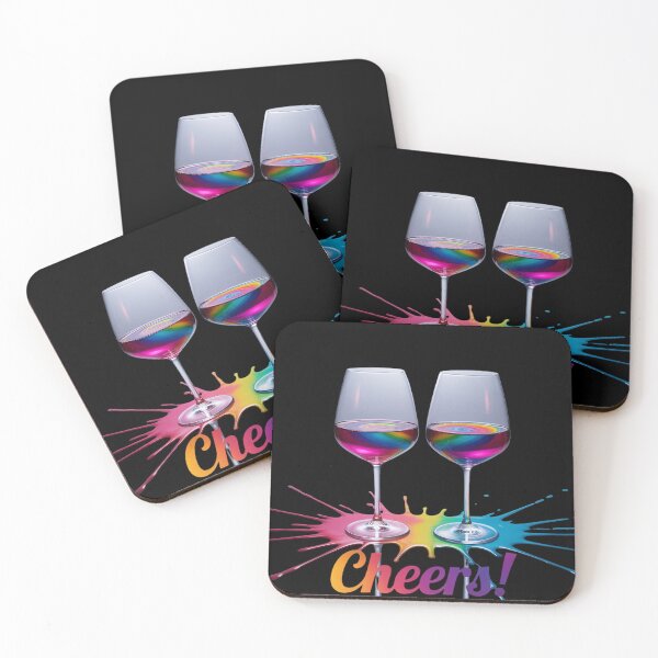 Item preview, Cheers Glasses Of Wine Rainbow Flag Gay Pride LGBT  designed and sold by KonstanKoraner.