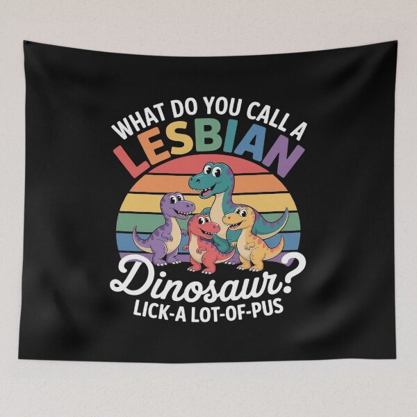 Item preview, Lesbian Dinosaur Joke Lesbian  designed and sold by KonstanKoraner.