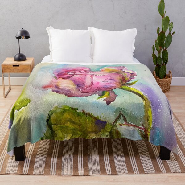 Item preview, One Pink Rose in Watercolor. designed and sold by Elena Reutova.