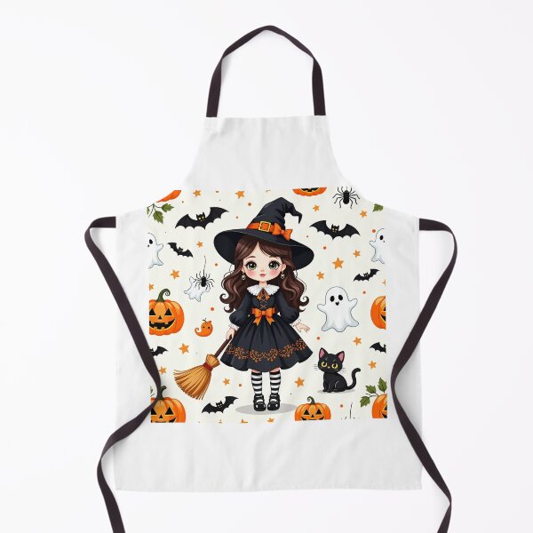 Item preview, The Illustration of Cute Witch and Halloween Decorated Items designed and sold by Pim-Crystal.