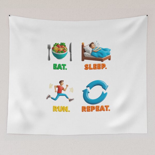 Item preview, Eat Sleep Run Repeat Funny Running Design designed and sold by MoonLightFX.