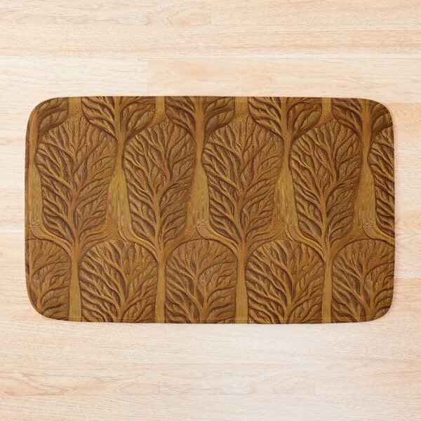 Item preview, Textured Wooden Tree Carving Pattern designed and sold by Wall Hues.