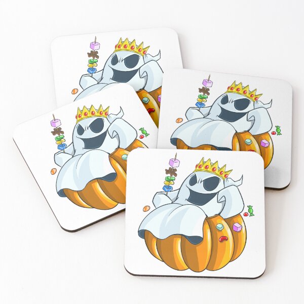 Item preview, A little ghost king on his Halloween pumpkin throne with his candy designed and sold by fifou96.