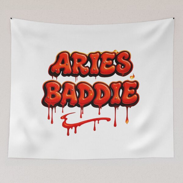 Item preview, Aries Baddie Graffiti – Fiery 3D Street Style Design with Bold Red & Orange Energy designed and sold by Embrace Tall.