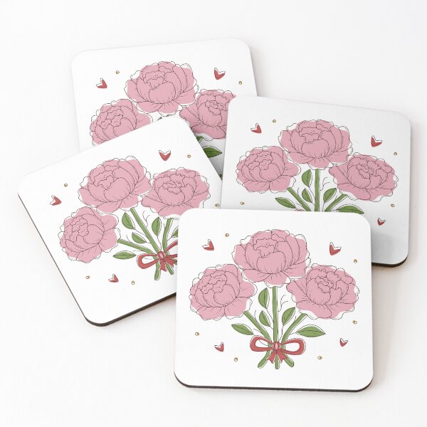Item preview, Three pink peonies with black contour designed and sold by OM-lova.
