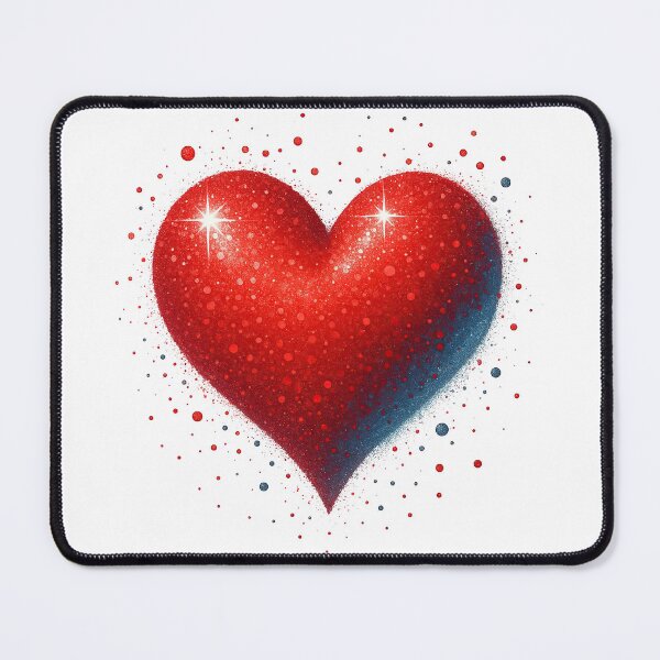 Item preview, Glittery Red Heart with Sparkling Star Highlights designed and sold by ArtfulWeave.