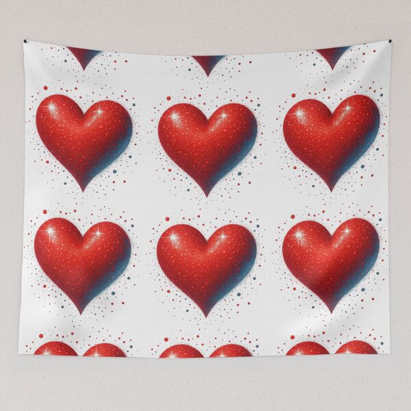 Item preview, Glittery Red Heart with Sparkling Star Highlights designed and sold by ArtfulWeave.