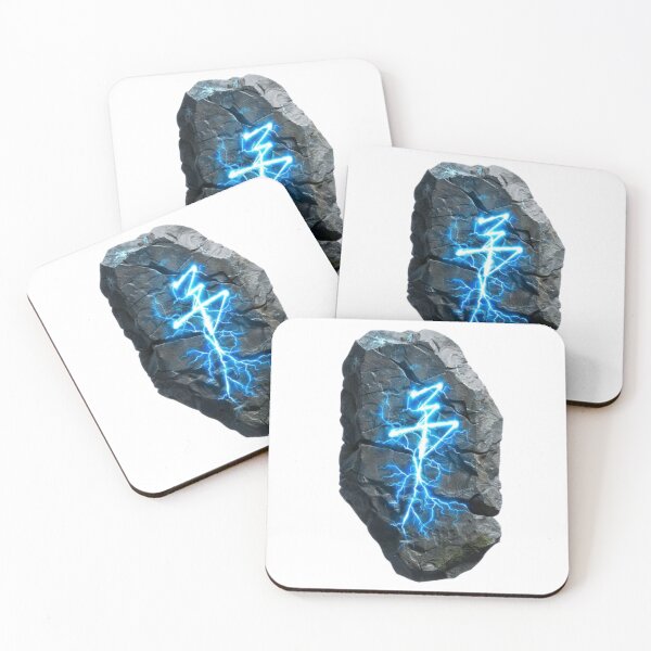 Item preview, Rune of Lightning – Glowing Blue Energy Stone designed and sold by AlexLineArt.