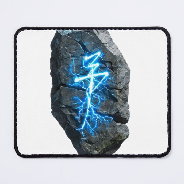 Item preview, Rune of Lightning – Glowing Blue Energy Stone designed and sold by AlexLineArt.