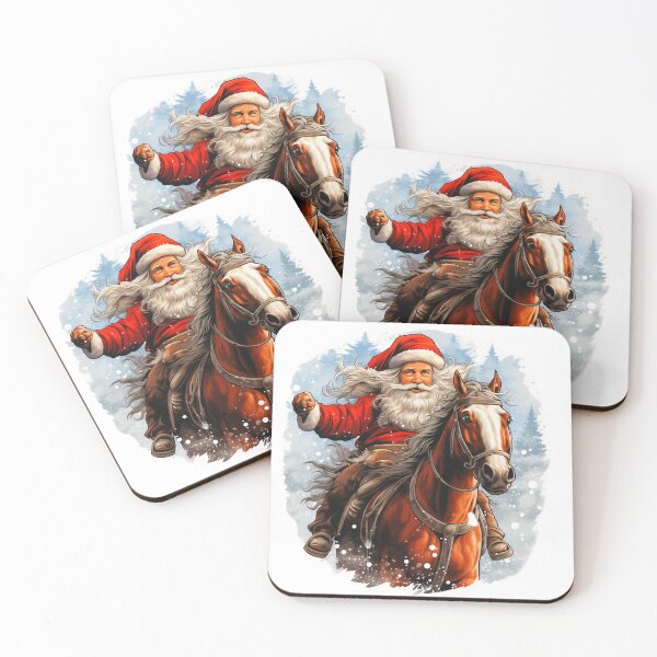 Item preview, Western Cowboy Santa on Horse – Rustic Christmas Ride designed and sold by PixelExpressStudio.