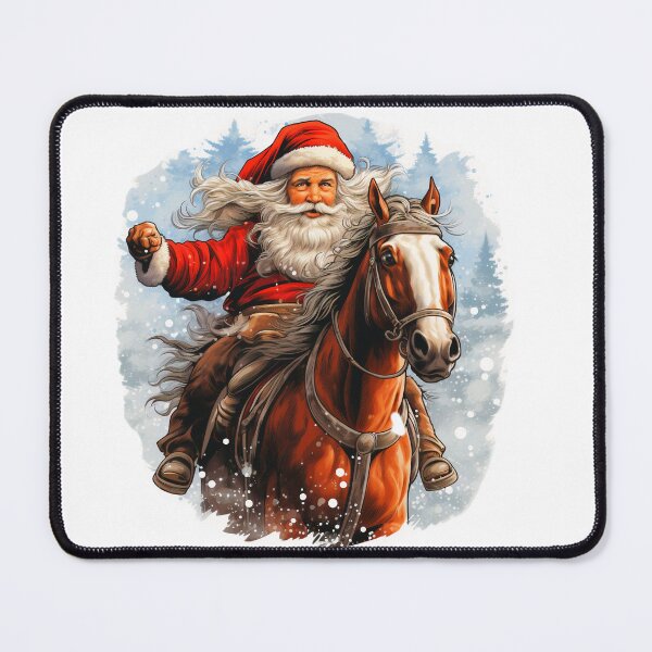 Item preview, Western Cowboy Santa on Horse – Rustic Christmas Ride designed and sold by PixelExpressStudio.