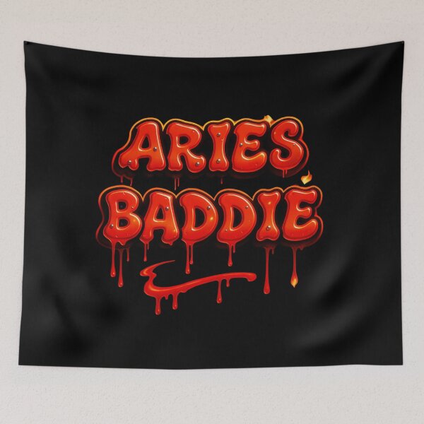 Item preview, Black Aries Baddie Graffiti – Fiery 3D Street Style Design with Bold Red & Orange Energy designed and sold by Embrace Tall.