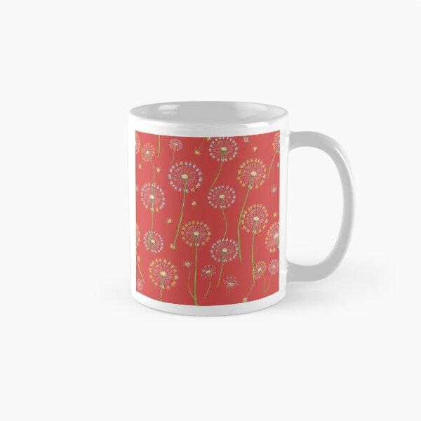 Item preview, Elegant Dandelion Pattern on Red – Modern Botanical Art Print designed and sold by PAPIRO SIGLO XXI.