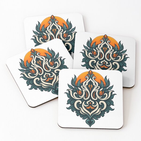 Item preview, Ornate Tribal Motif with Sunset and Leaf Accents designed and sold by ArtfulWeave.