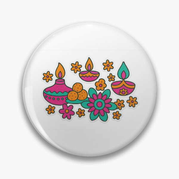 Item preview, Diwali diyas and flowers illustration with vibrant colors, isolated png design, AI Generated designed and sold by dvoevnore.