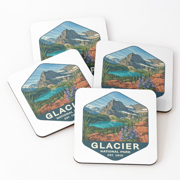 Item preview, Glacier National Park Retro Mountain Landscape Sticker designed and sold by Ismeal Von.
