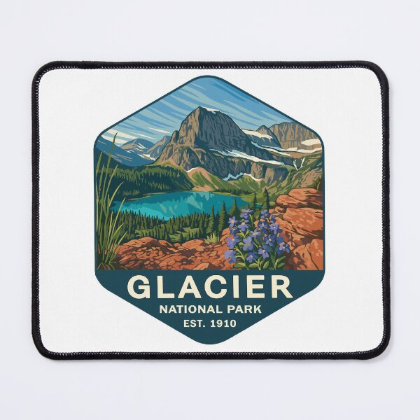 Item preview, Glacier National Park Retro Mountain Landscape Sticker designed and sold by Ismeal Von.
