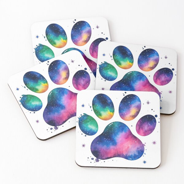 Item preview, Galaxy Paw Print with Cosmic Nebula Colors designed and sold by ArtfulWeave.