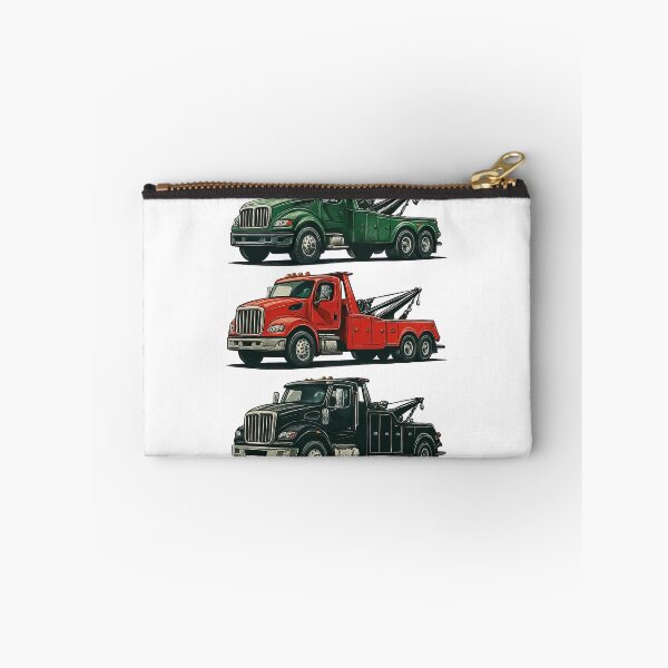 Item preview, Three Tow Trucks in Red, Green, and Black Vintage Style designed and sold by ArtfulWeave.